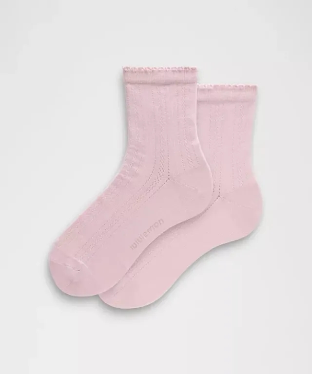 lululemon IE lululemon – Men's Unisex Pointelle Quarter Socks – Color Pink – Size XL