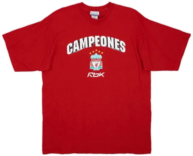 2005-06 Liverpool 'Campeones' Reebok Graphic Tee - 7/10 - (L)