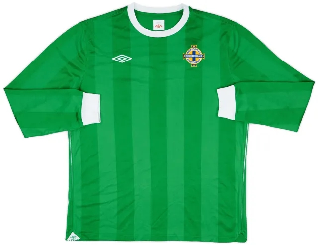 Umbro 2010-12 Northern Ireland Home L/S Shirt - 10/10 - (XL)