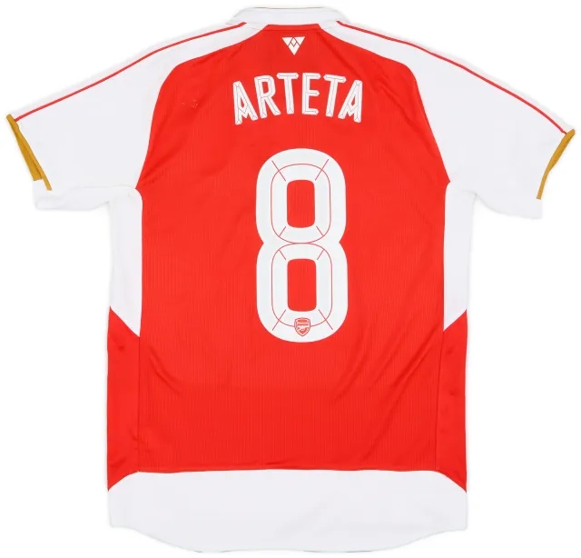 Puma 2015-16 Arsenal Home Shirt Arteta #8 - 7/10 - (S)