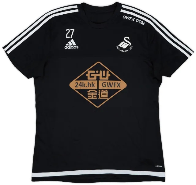 2015-16 Swansea adidas Player Issue Training Shirt #27 - 8/10 - (L)