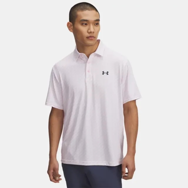 Under Armour  Playoff 3.0 Printed Men's Polo White / Prime Pink / Downpour Gray XXL