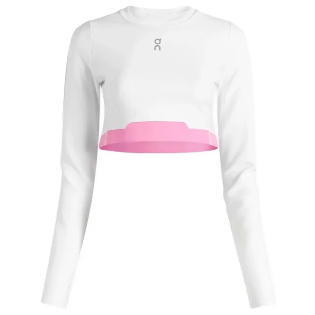 ON Women's Train LON Women'sg Sleeve Crop Top White