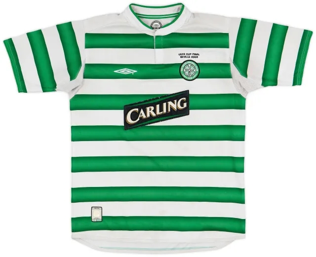 Umbro 2003-04 Celtic 'UEFA Cup Final' Home Shirt - 6/10 - (XL.Boys)