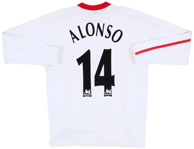 Reebok 2005-06 Liverpool Away L/S Shirt Alonso #14 - 7/10 - (M)