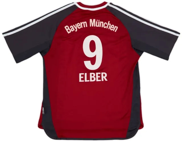 adidas 2001-02 Bayern Munich Home Shirt Elber #9 - 8/10 - (Y)
