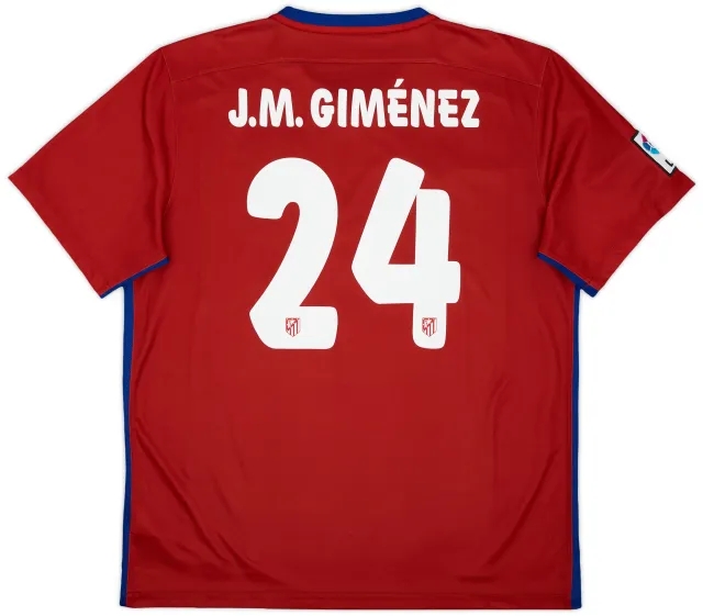 Nike 2015-16 Atletico Madrid Home Shirt J.Gimenez #24 - 8/10 - (XL)