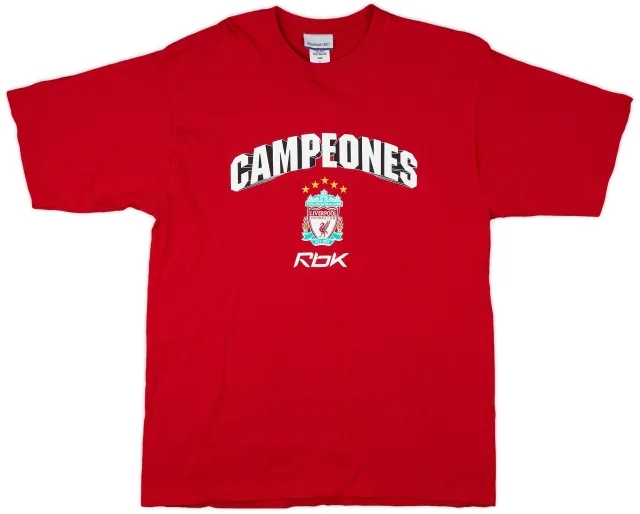 2005-06 Liverpool Reebok 'Campeones' Cotton Tee - 8/10 - (L)