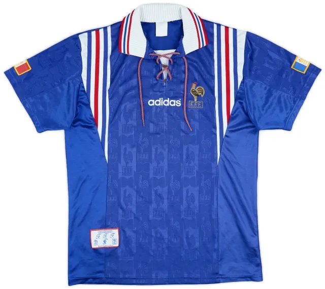 adidas 1996-98 France Home Shirt - 8/10 - (M)