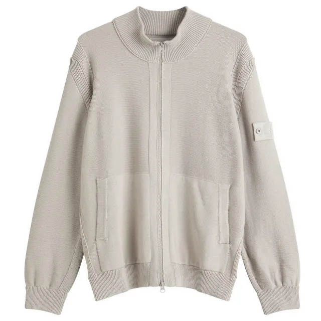 Stone Island Men's Ghost Piece Cotton Cashmere Zip Cardigan Dust