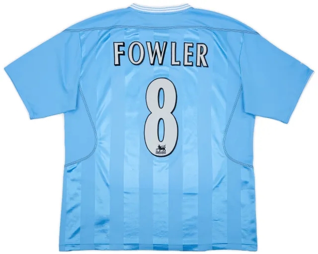Reebok 2003-04 Manchester City Home Shirt Fowler #8 - 8/10 - (XL)