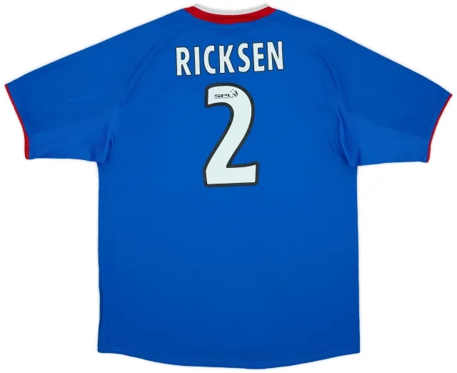 Diadora 2003-05 Rangers Home Shirt Ricksen #2 - 7/10 - (L)