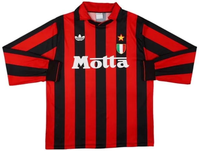 adidas 1992-93 AC Milan Home L/S Shirt - 6/10 - (L)