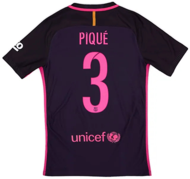 Nike 2016-17 Barcelona Authentic Away Shirt Pique #3 - 9/10 - (S)