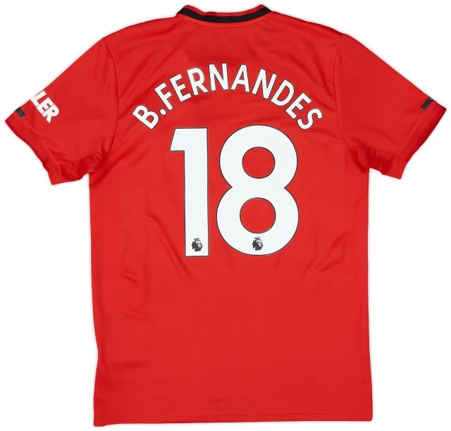 adidas 2019-20 Manchester United Home Shirt B.Fernandes #18 - 6/10 - (M)