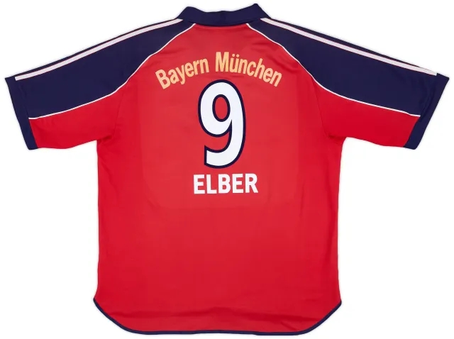 adidas 1999-01 Bayern Munich Home Shirt Elber #9 - 6/10 - (XL)