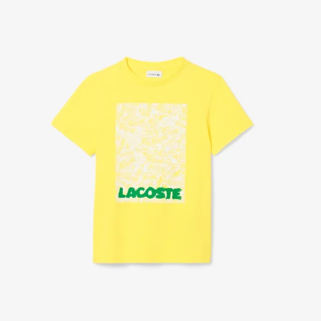 Lacoste Print Cotton T-shirt - Yellow