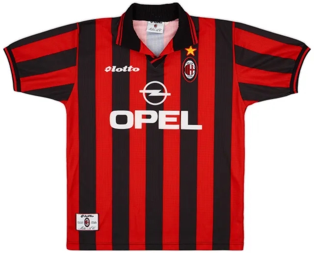 Lotto 1997-98 AC Milan Home Shirt - 9/10 - (L)