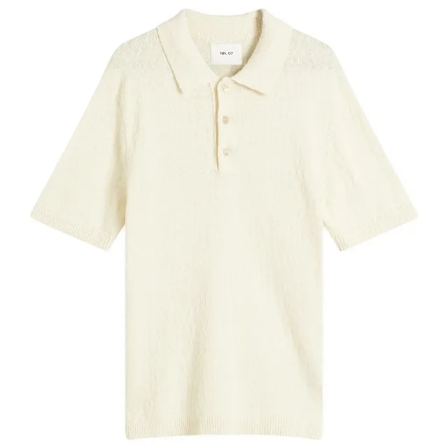 NN07 Men's Randy Boucle Polo Shirt Ecru