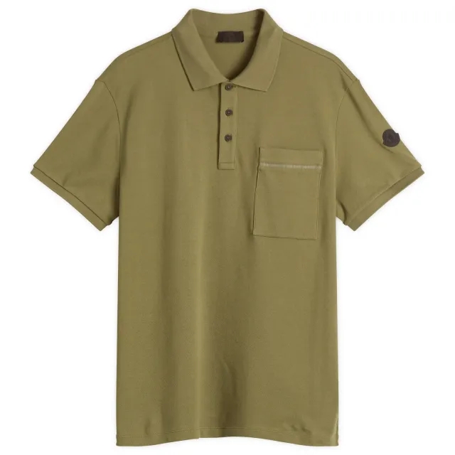 Moncler Men's Cotton Piquet Polo Green
