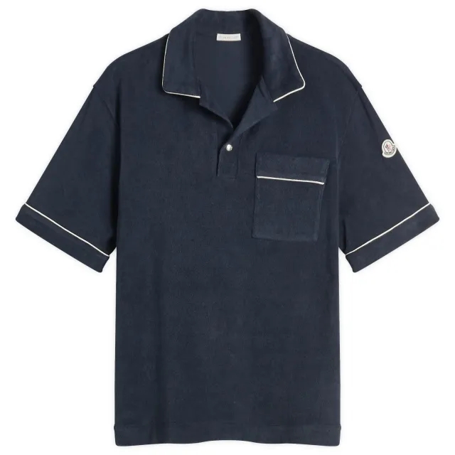 Moncler Men's Cotton Terry Polo Navy