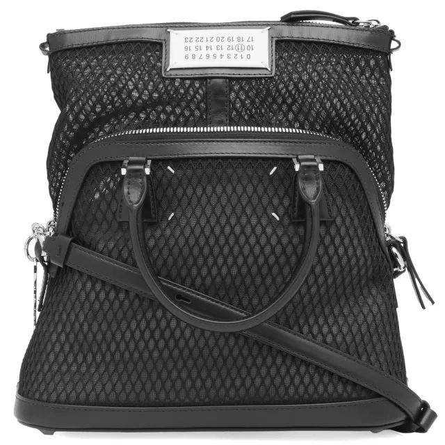 Maison Margiela Women's Mesh Sac Classique Mini Handbag Black/Black