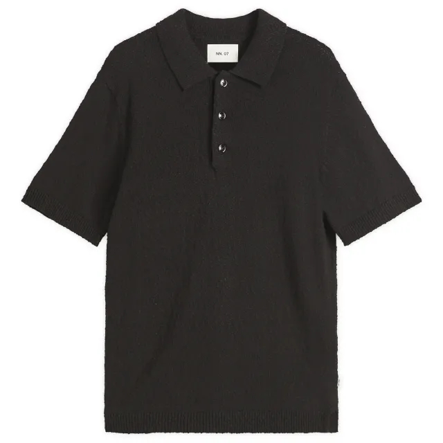 NN07 Men's Randy Boucle Polo Shirt Black