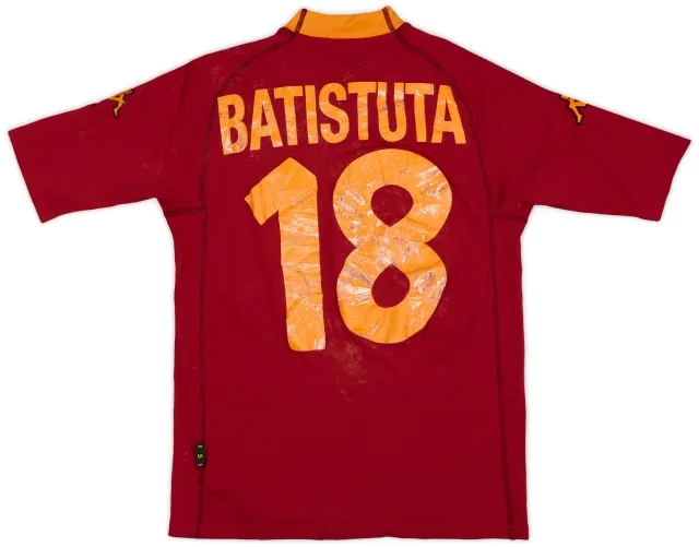 Kappa 2000-01 Roma Home Shirt Batistuta #18 - 4/10 - (S)