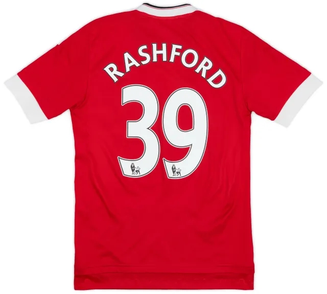 adidas 2015-16 Manchester United Home Shirt Rashford #39 - 6/10 - (XS)