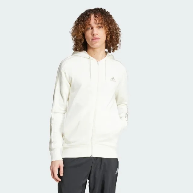 adidas Essentials French Terry 3-Stripes Full-Zip Hoodie