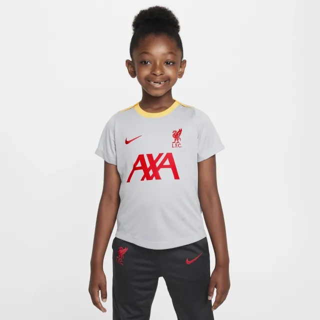 Liverpool F.C. Academy Pro Third Younger Kids' Nike Dri-FIT Football Short-Sleeve Top - Grey - Polyester