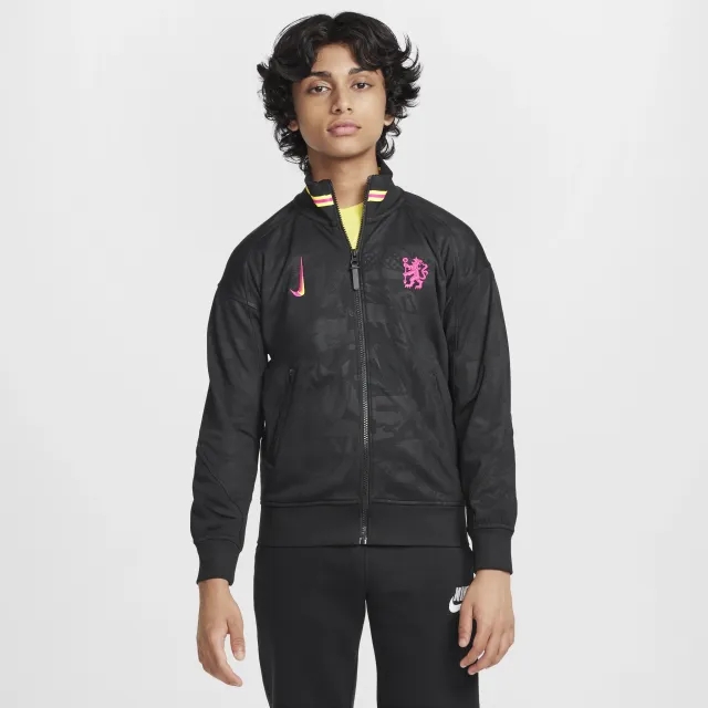 Chelsea F.C. Academy Pro Third Older Kids' Nike Dri-FIT Football Anthem Jacket - Black - Polyester