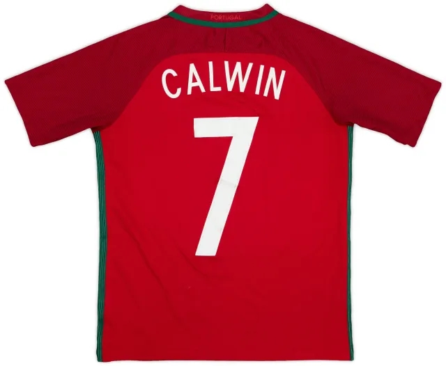 Nike 2016-18 Portugal Home Shirt Calwin #7 - 7/10 - (XL.Boys)