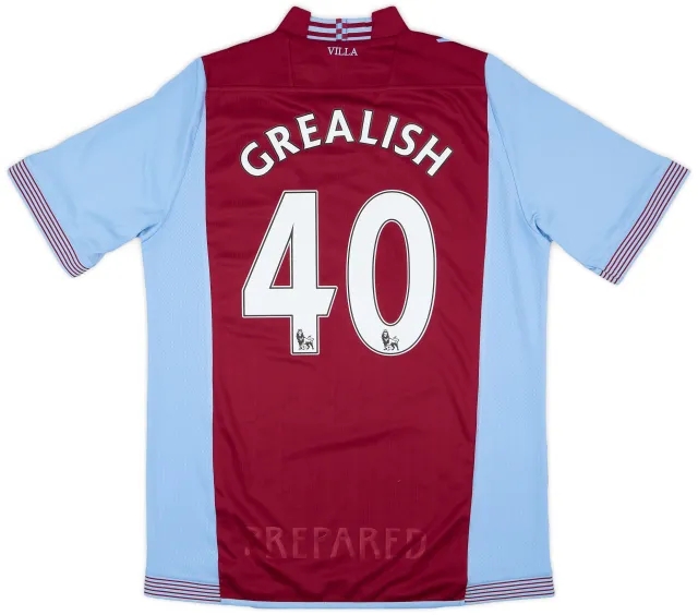 Macron 2013-14 Aston Villa Home Shirt Grealish #40 - 8/10 - (L)