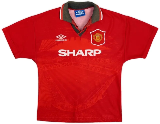 Umbro 1994-96 Manchester United Home Shirt - 7/10 - (L.Boys)