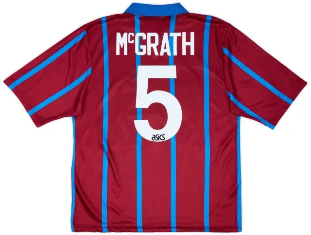 Asics 1993-95 Aston Villa Home Shirt McGrath #5 - 6/10 - (L)