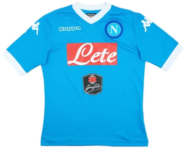Kappa 2015-16 Napoli Basic Home Shirt - 7/10 - (S)