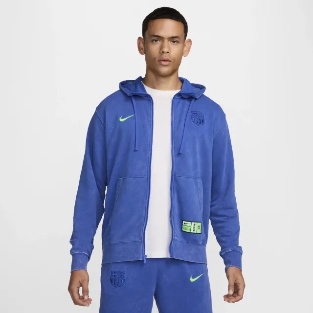 F.C. Barcelona Club Third Men's Nike Football French Terry Full-Zip Hoodie - Blue - Cotton/Polyester