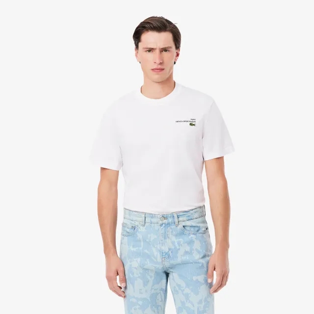 Lacoste Print Motif Jersey T-shirt - White