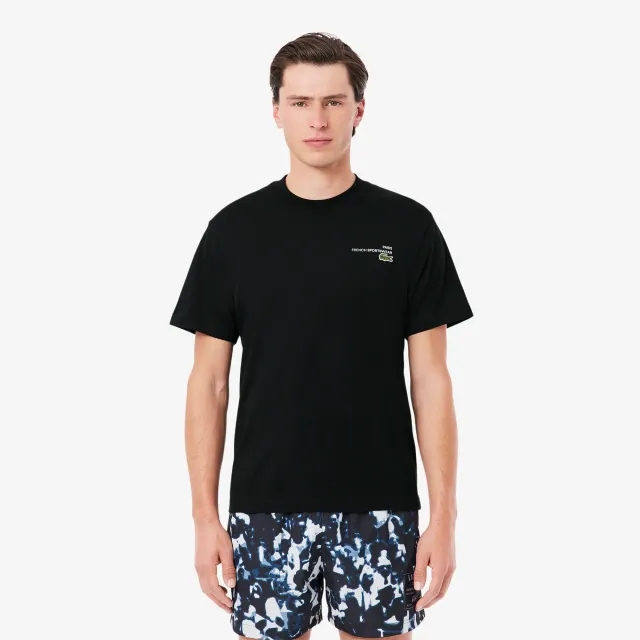 Lacoste Print Motif Jersey T-shirt - Black