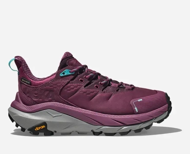 Hoka One One HOKA Women's Kaha 2 Low GORE-TEX Hiking Shoes in Grape Wine/Coastal Shade