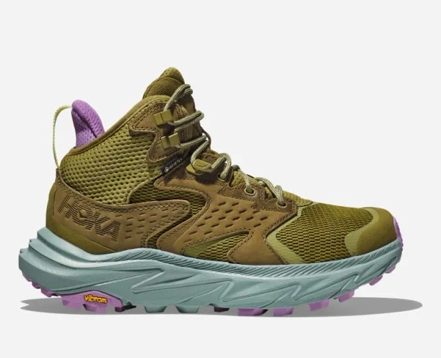 Hoka One One HOKA Women's Anacapa 2 Mid GORE-TEX Hiking Shoes in Green Moss/Agave