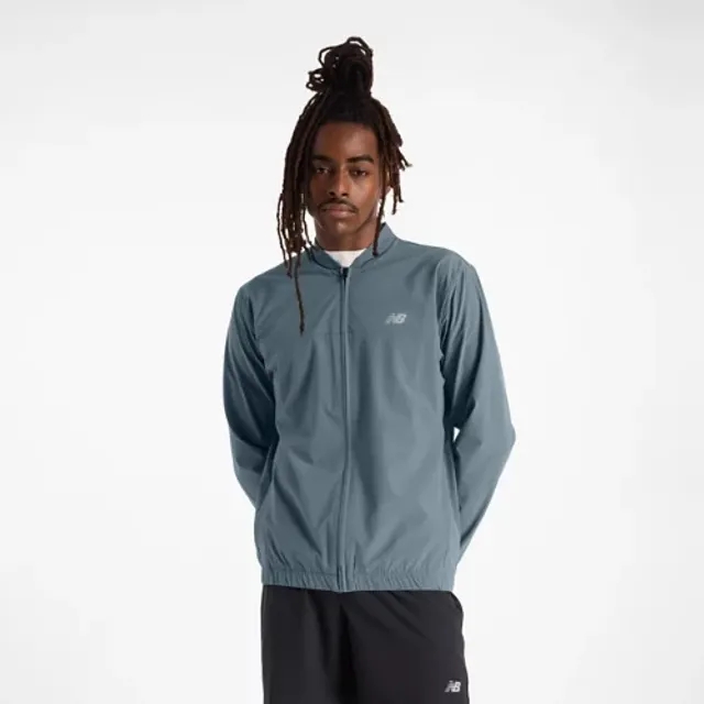 New Balance Men's Stretch Bomber Jacket in Grey Polywoven