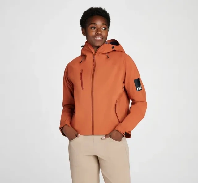 Hoka One One HOKA Women's Transport Rain Jacket in Baked Clay