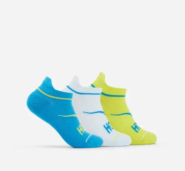 Hoka One One HOKA No-Show Run Sock 3-Pack in Diva Blue/Ice Water/Evening Primrose