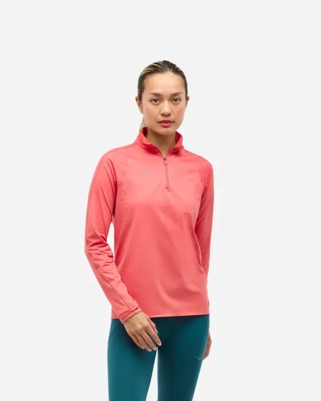 Hoka One One HOKA Women's GlideTech Quarter Zip Jacket in Grapfruit