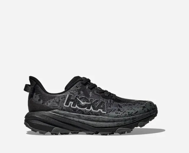 Hoka One One HOKA Kid's Speedgoat 6 Trail Shoes in Obsidian/Outer Orbit