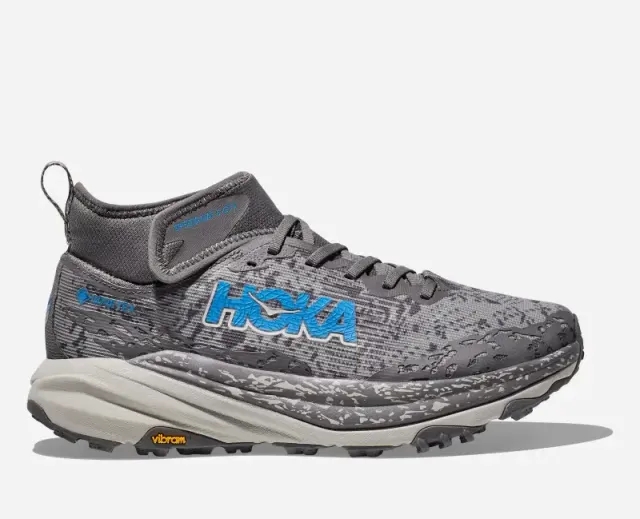 Hoka One One HOKA Men's Speedgoat 6 Mid GORE-TEX Trail Shoes in Satellite Grey/Stardust