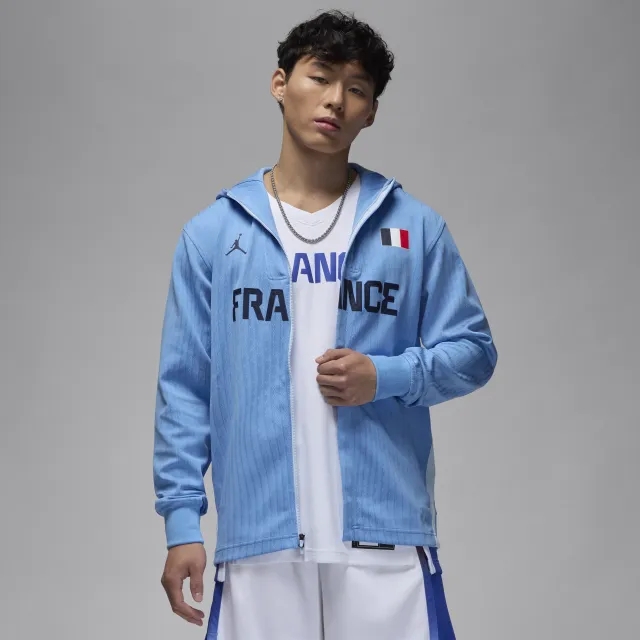 Nike Jordan Nike France Men's Jordan Dri-FIT ADV Basketball Game Jacket - Blue - Polyester/Elastane