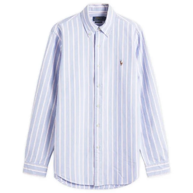 Polo Ralph Lauren Men's Custom Fit Stripe Shirt 259A Blue/Pink
